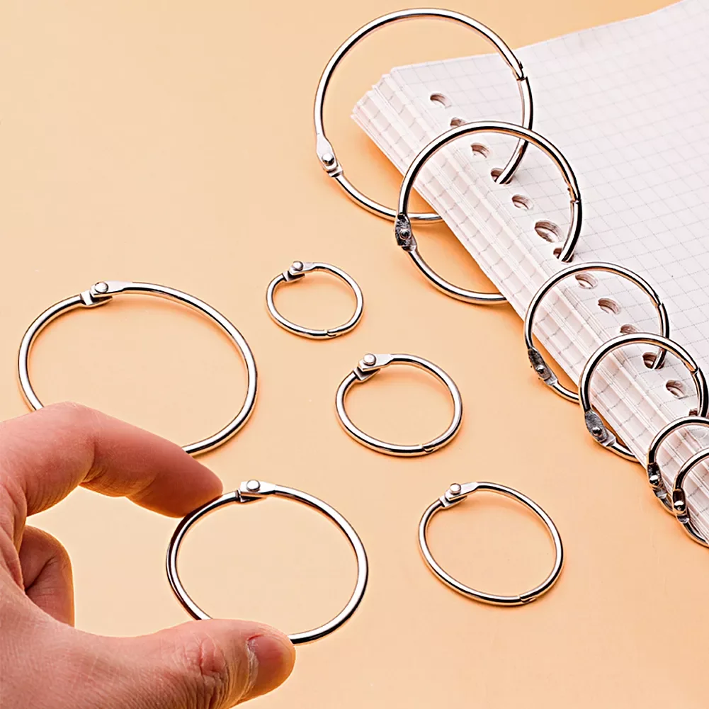 Silver Metal Loose Leaf Book Binder Hinged Rings Keychain Album Scrapbook Craft Black Open Rings Office Binder Hoops
Silver Metal Loose Leaf Book Binder Hinged Rings Keychain Album Scrapbook Craft Black Open Rings Office Binder Hoops