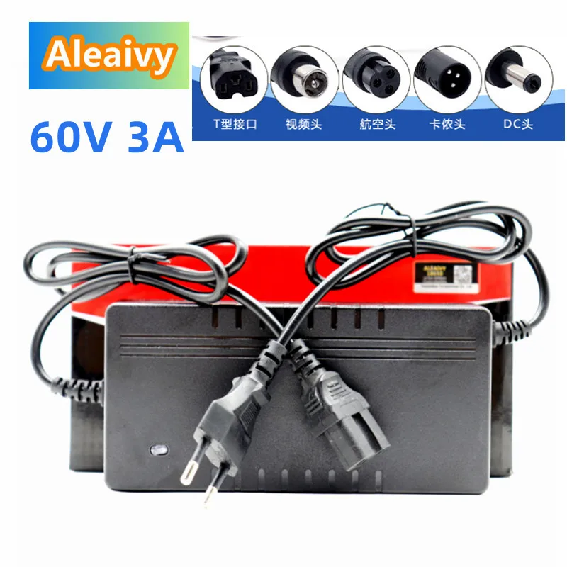 Aleaivy 60V 3A 18650 Lithium battery Pack Charger 16S tring Constant current constant voltage 67.2V Polymer Charger DC 5.5*2.1mm
Aleaivy 60V 3A 18650 Lithium battery Pack Charger 16S tring Constant current constant voltage 67.2V Polymer Charger DC 5.5*2.1mm