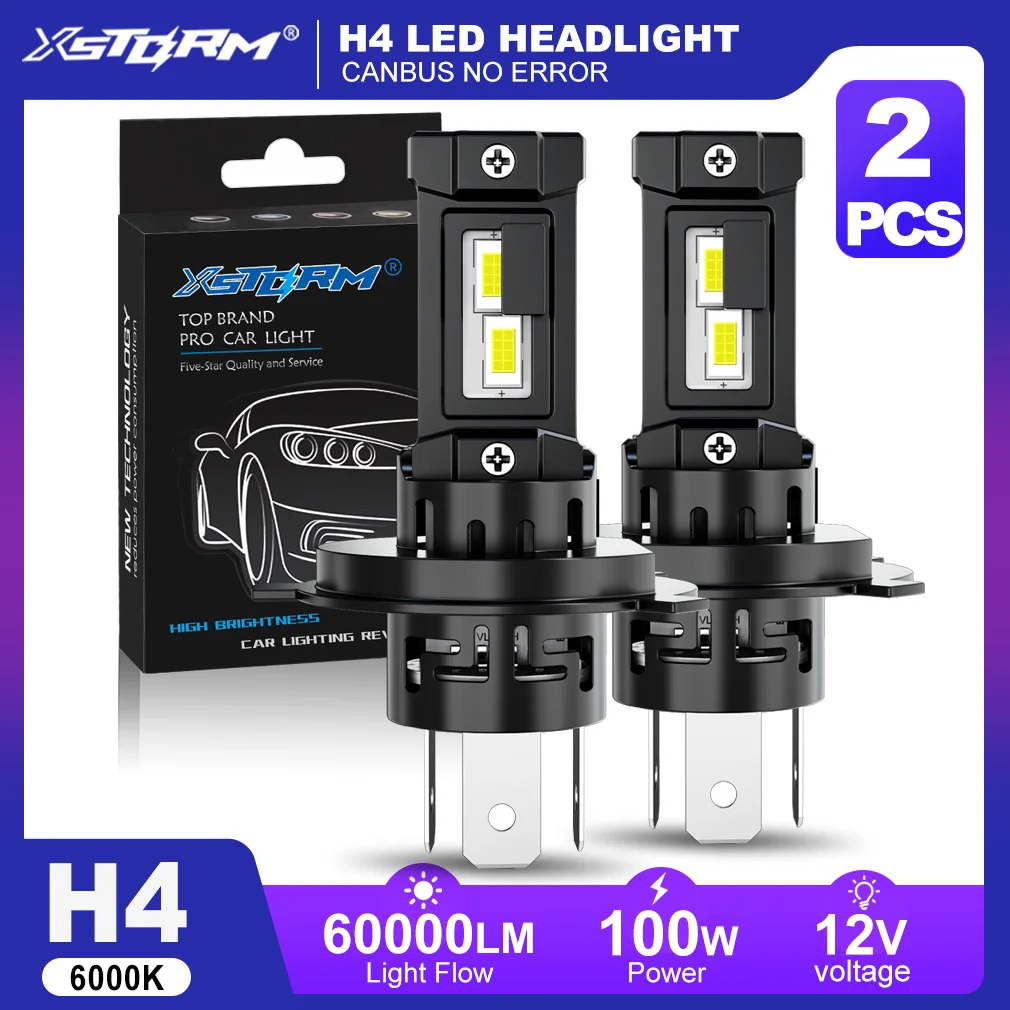 Светодиодные лампы XSTORM H4 6000K 100W для автомобиля, фары H1 H7 LED Canbus 9005 9006, 60000LM, автолампы Plug&Play
Светодиодные лампы XSTORM H4 6000K 100W для автомобиля, фары H1 H7 LED Canbus 9005 9006, 60000LM, автолампы Plug&Play