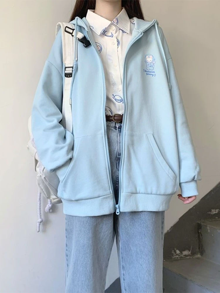 Deeptown Japanese Kawaii Blue Zip Up Hoodies Women Cute Sweet Cartoon Embroidery Hooded Sweatshirt Casual Y2k Zipper Tops Female
Deeptown Japanese Kawaii Blue Zip Up Hoodies Women Cute Sweet Cartoon Embroidery Hooded Sweatshirt Casual Y2k Zipper Tops Female