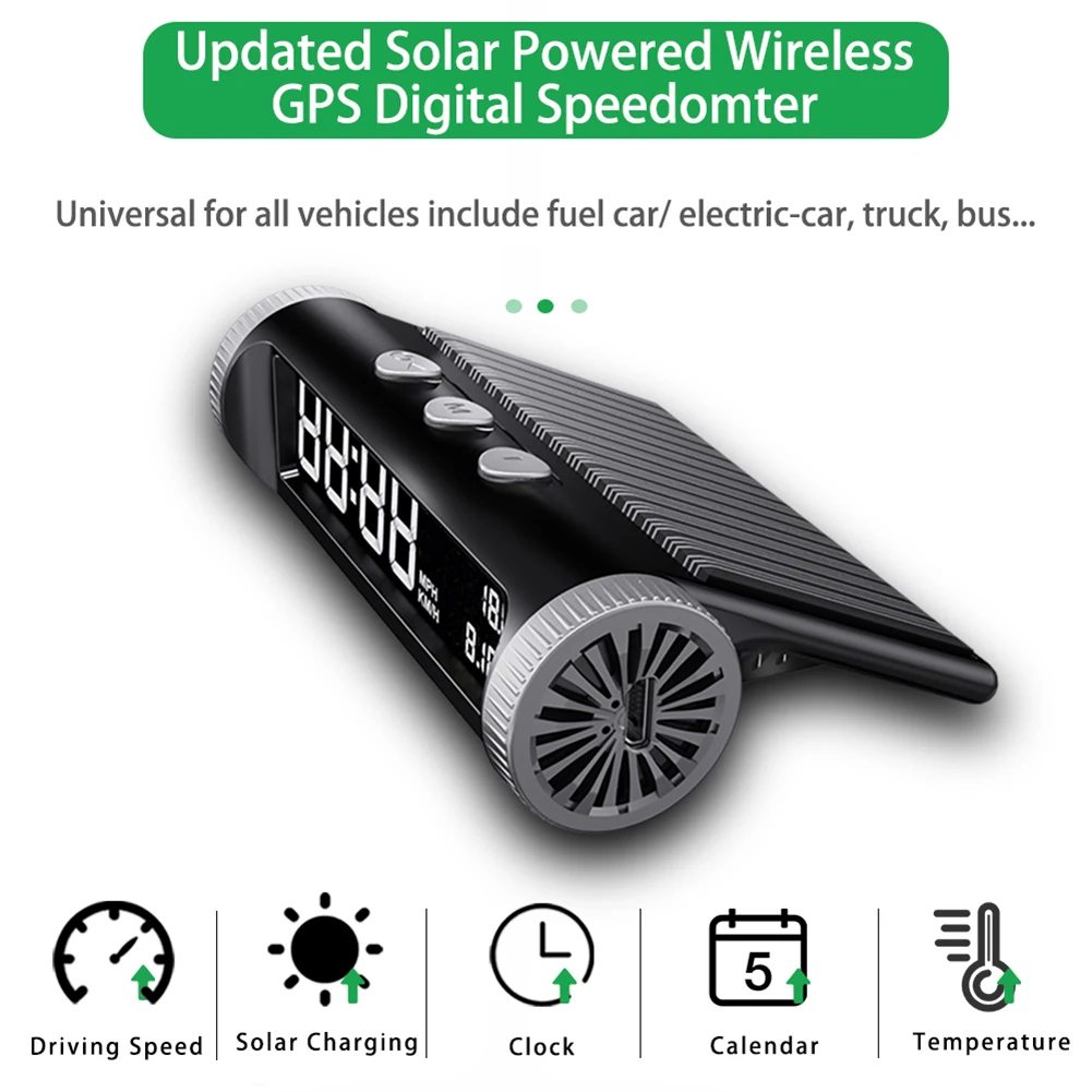 Car Wireless Solar Car HUD Head Up Display Digital GPS Speedometer Driving Clock Temperature Calendar Multifunctional
Car Wireless Solar Car HUD Head Up Display Digital GPS Speedometer Driving Clock Temperature Calendar Multifunctional