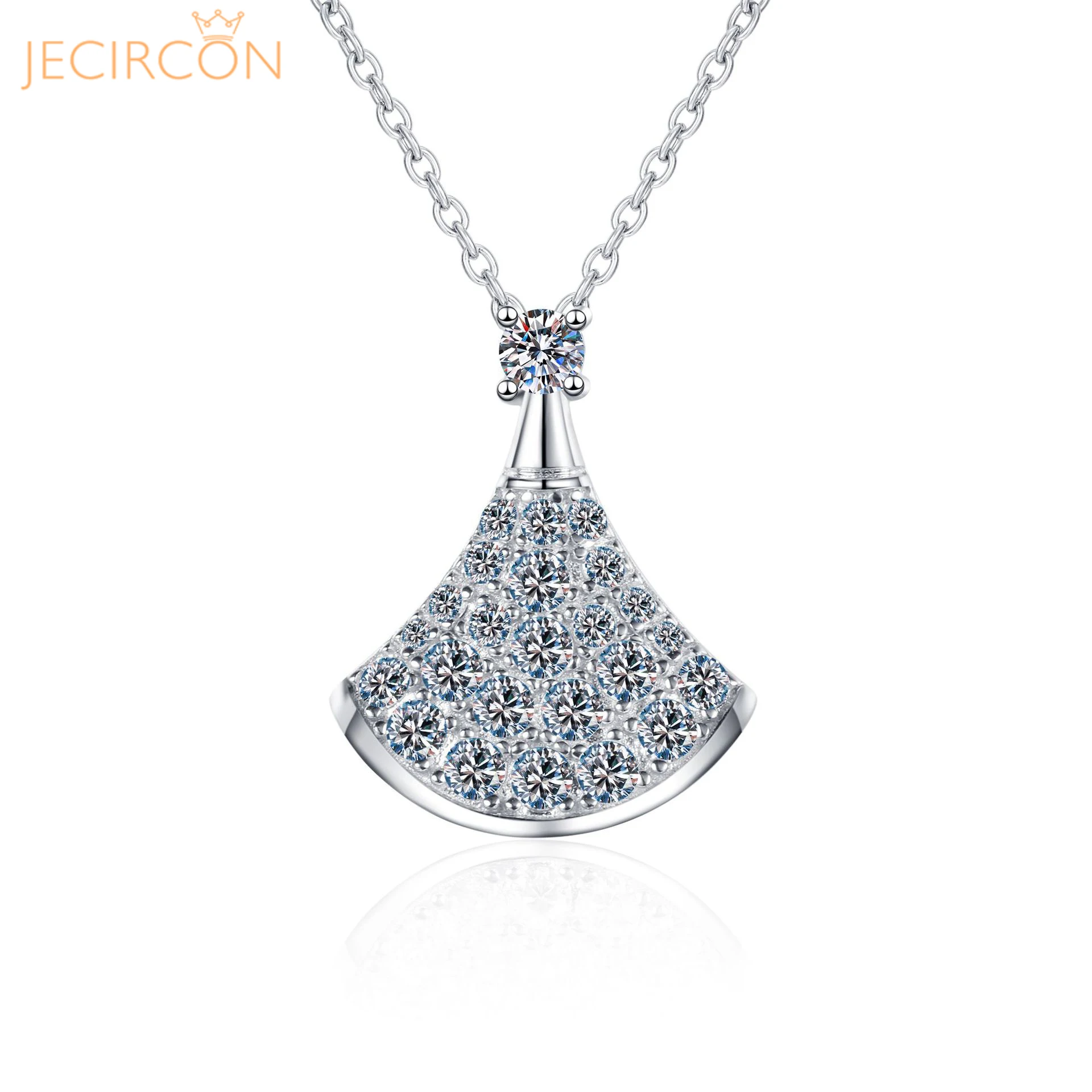 JECIRCON 0.62 Carat D Color Moissanite Necklace for Women Sparkling Small Skirt Pendant 100% 925 Sterling Silver Wedding Jewelry
JECIRCON 0.62 Carat D Color Moissanite Necklace for Women Sparkling Small Skirt Pendant 100% 925 Sterling Silver Wedding Jewelry