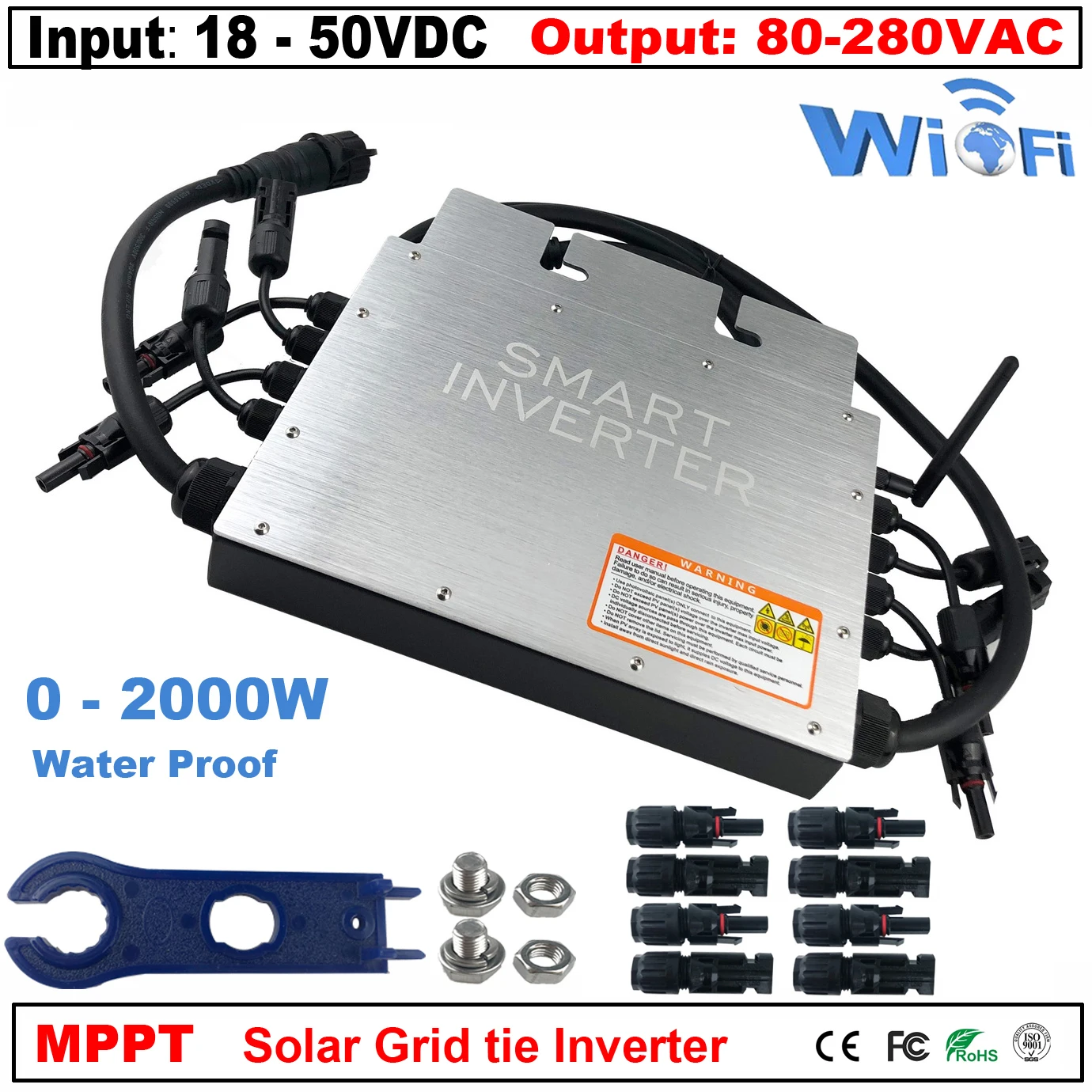 2000W INMETRO Grid Tie Solar Inverter 4 MPPT Micro Inversor Solar Panel 120V 230V 50hz 60Hz With Built-in WIFI Microinversor
2000W INMETRO Grid Tie Solar Inverter 4 MPPT Micro Inversor Solar Panel 120V 230V 50hz 60Hz With Built-in WIFI Microinversor