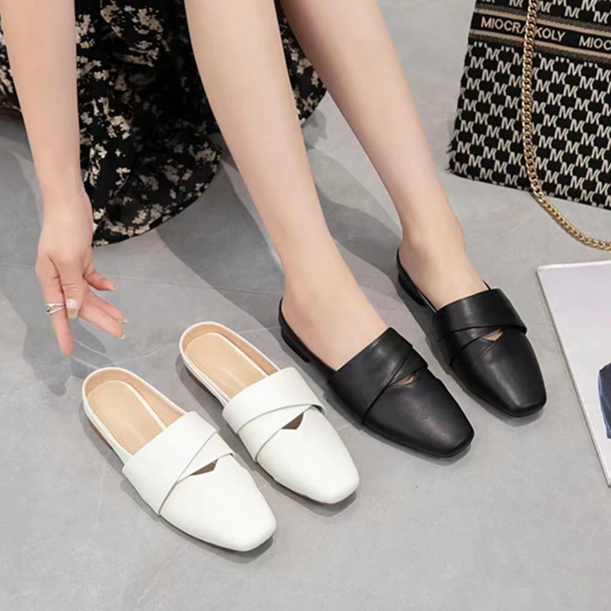 Elmsk French Fashion Commuting Solid Color Leather Slippers Flat Half Slippers Elegant Ladies Muller Shoes Women
Elmsk French Fashion Commuting Solid Color Leather Slippers Flat Half Slippers Elegant Ladies Muller Shoes Women