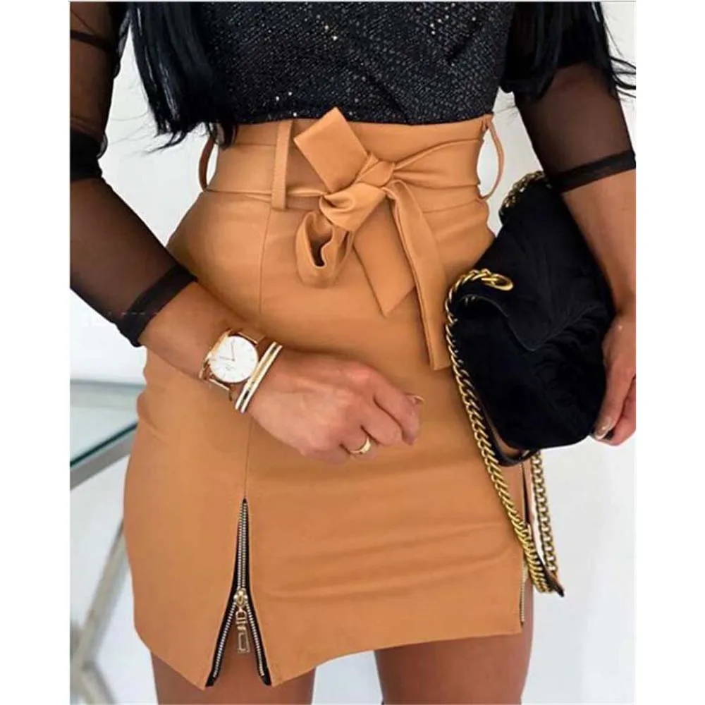 Mini Skirt Leather PU Sexy Lace Up Zipper High Waist Bag Hip Skirt Fashion Office Ladies Bottoms Summer 2022 Female Clothing
Mini Skirt Leather PU Sexy Lace Up Zipper High Waist Bag Hip Skirt Fashion Office Ladies Bottoms Summer 2022 Female Clothing