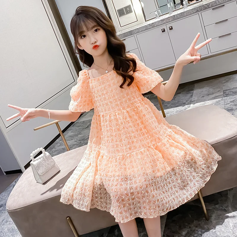 Girls' Puff Sleeve Dress Kids Clothes Summer Fashion Trend Solid Color Short Sleeve Flower Girl Princess Dress New Summer Dress
Girls' Puff Sleeve Dress Kids Clothes Summer Fashion Trend Solid Color Short Sleeve Flower Girl Princess Dress New Summer Dress