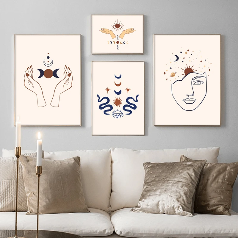 Nordic Posters And Prints Abstract Moon Sun Hand Eye Snake Girl Face Wall Art Canvas Painting Picture For Living Room Home Decor
Nordic Posters And Prints Abstract Moon Sun Hand Eye Snake Girl Face Wall Art Canvas Painting Picture For Living Room Home Decor