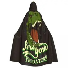 Vintage Dinosaur New York Predators Hooded Cloak Polyester Unisex Witch Cape Costume Accessory