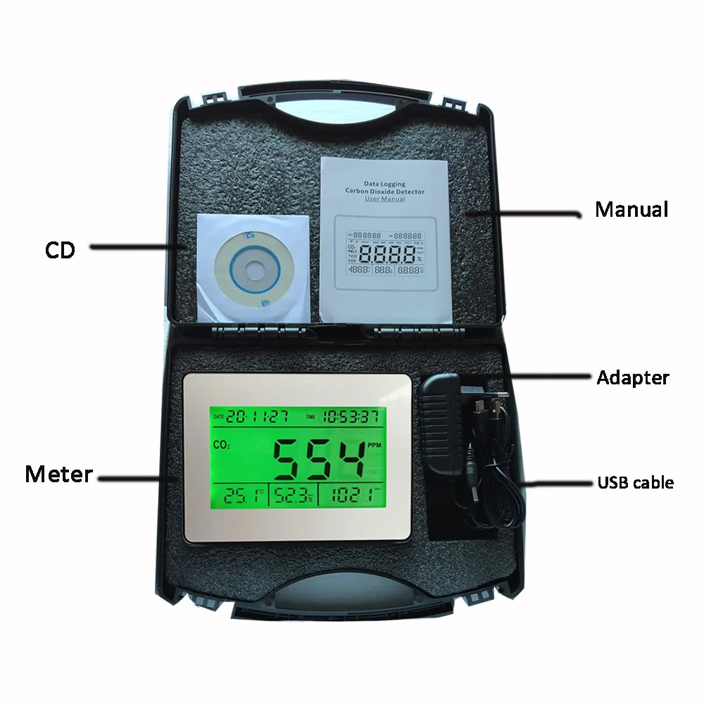 Hot Sale 4-in-1Carbon Dioxide Detector 0~9999 CO2 Monitor for air CO2 measurment TL-2000A
Hot Sale 4-in-1Carbon Dioxide Detector 0~9999 CO2 Monitor for air CO2 measurment TL-2000A