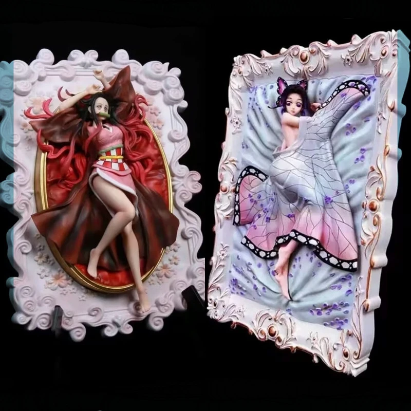 33 см Demon Slayer Kochou Shinobu Kamado Nezuko аниме фигурка девушки 3d фоторамка статуя модели