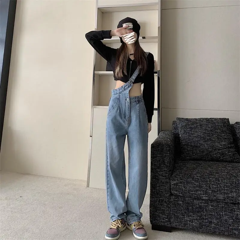 Irregular Women's High Street Light Blue Jeans Overalls Pants One Strap Summer Trousers
Irregular Women's High Street Light Blue Jeans Overalls Pants One Strap Summer Trousers