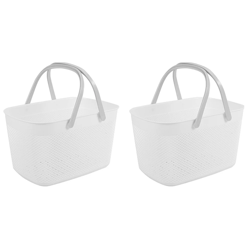 2X Plastic Hand Basket Bathroom Storage Baskets With Handle Household Storage Tools Large Capacity
2X Plastic Hand Basket Bathroom Storage Baskets With Handle Household Storage Tools Large Capacity