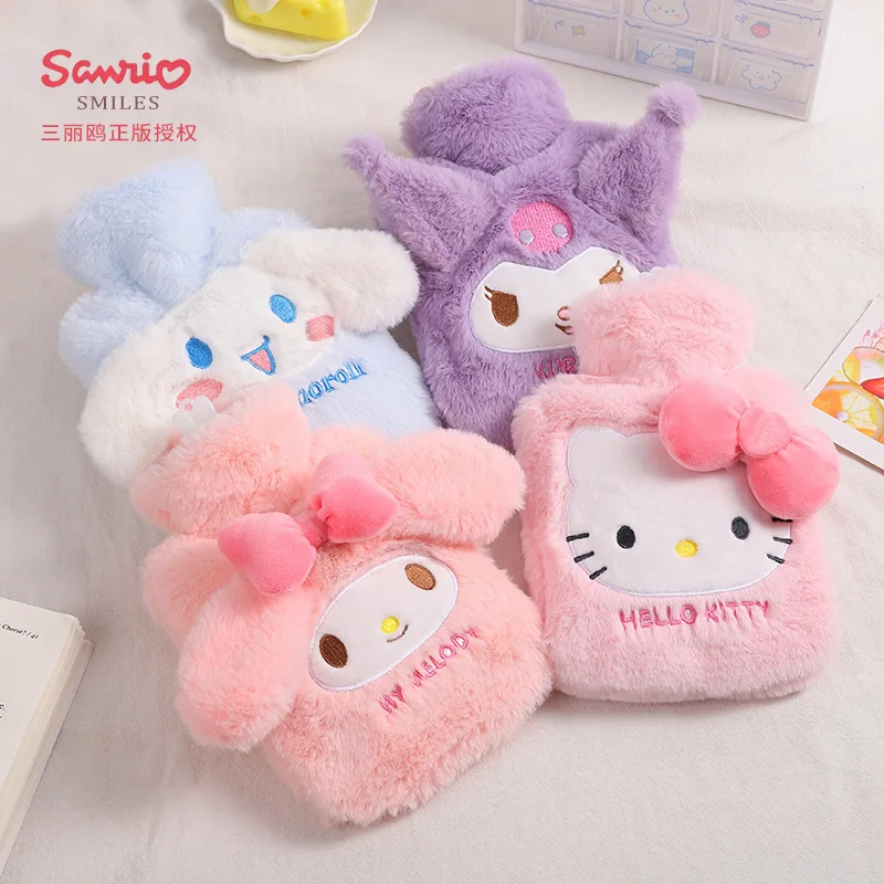Sanrio плюшевая Теплая бутылка для рук Hello Kitty мультяшный наполненный водой грелка