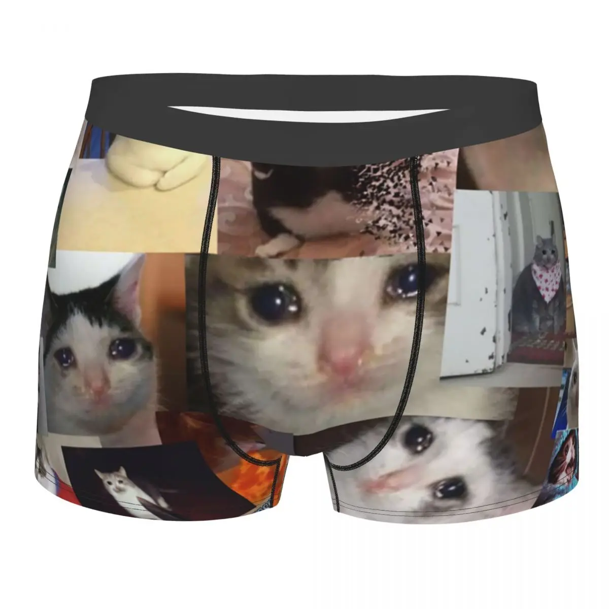 Трусы-боксеры мужские эластичные с 3D-принтом в виде кота 
Трусы-боксеры мужские эластичные с 3D-принтом в виде кота