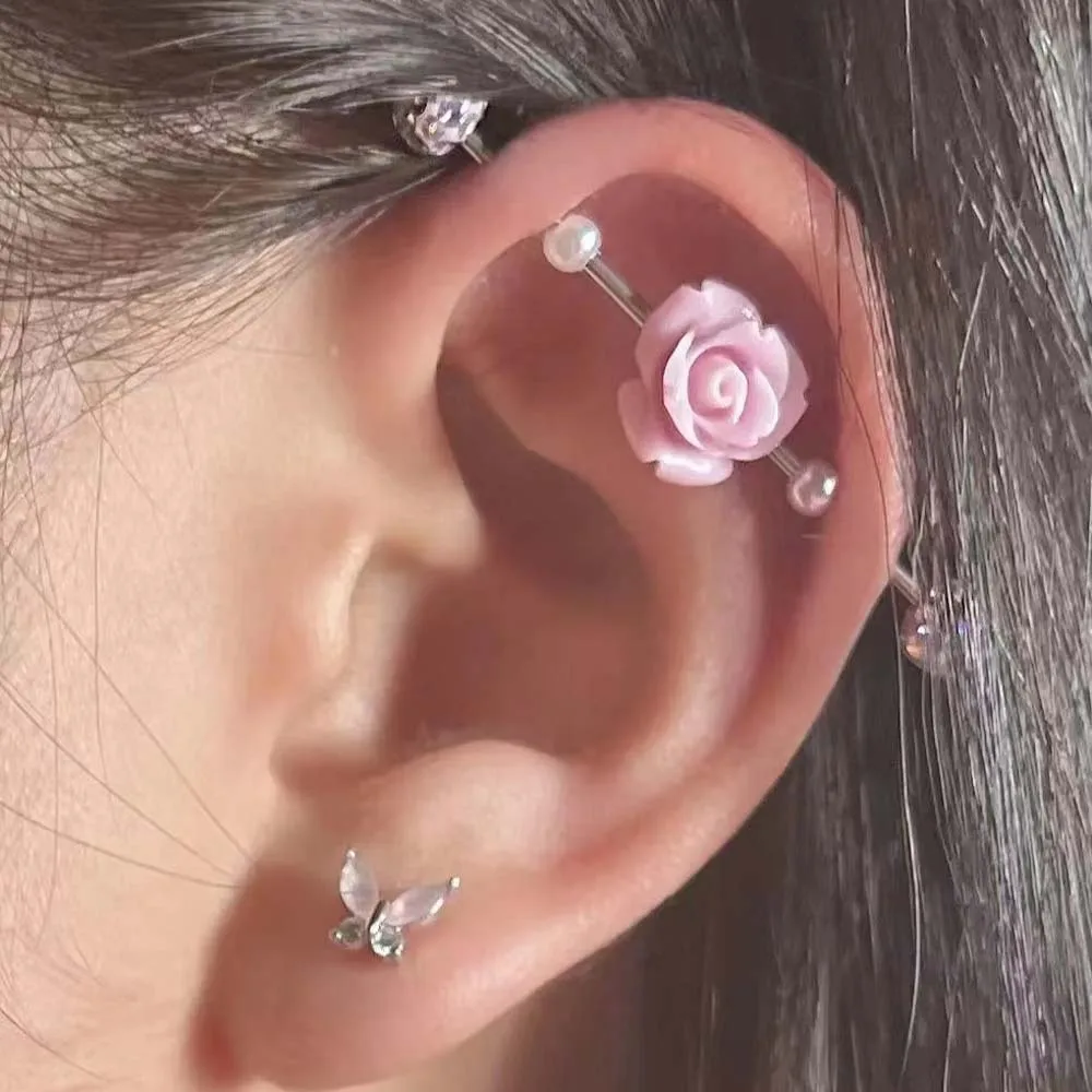 1PC Stainless Steel Industrial Piercing Rose Crystal Cartilage In The Ear DIY Beads Y2K Collocation Body Jewelry 16G
1PC Stainless Steel Industrial Piercing Rose Crystal Cartilage In The Ear DIY Beads Y2K Collocation Body Jewelry 16G