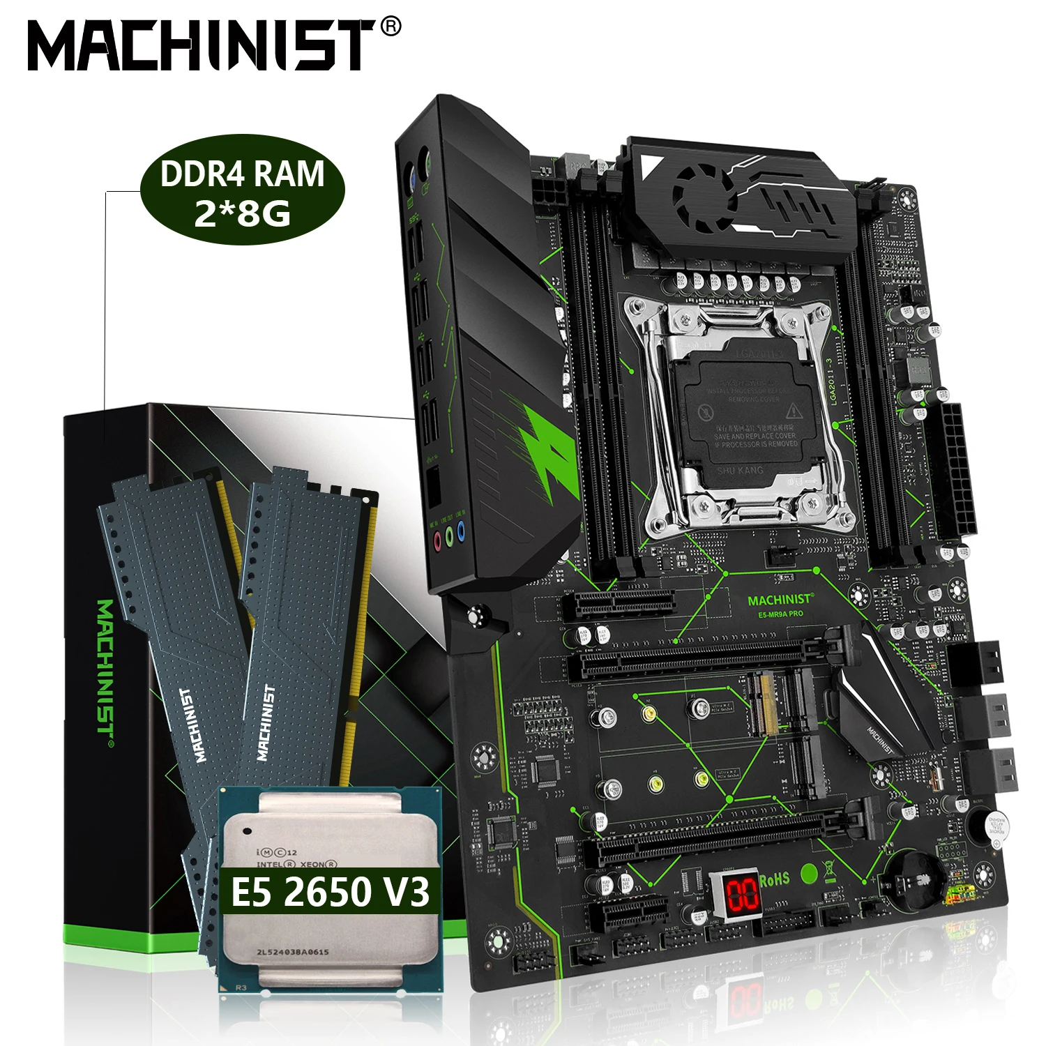 MACHINIST MR9A PRO Motherboard With Xeon Kit E5 2650 V3 CPU and 16GB(2*8G) DDR4 RAM 2666Mhz Memory LGA 2011-3 Combo ATX USB 3.0
MACHINIST MR9A PRO Motherboard With Xeon Kit E5 2650 V3 CPU and 16GB(2*8G) DDR4 RAM 2666Mhz Memory LGA 2011-3 Combo ATX USB 3.0