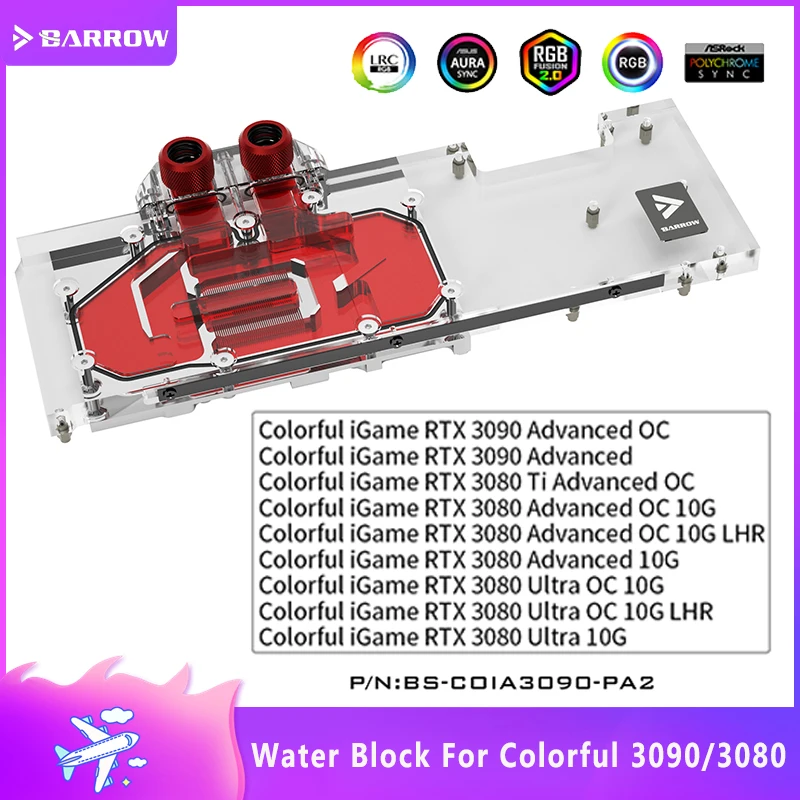 Barrow 3090 3080 Water Block For Colorful iGame RTX 3090 / 3080 Advanced OC/ Ultra OC 10G LHR, Water Cooler Custom,GPU Radiatior
Barrow 3090 3080 Water Block For Colorful iGame RTX 3090 / 3080 Advanced OC/ Ultra OC 10G LHR, Water Cooler Custom,GPU Radiatior