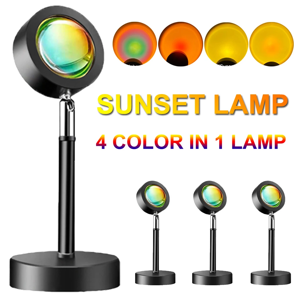 3/2/1PCS Sunset Lamp 4 Color in 1 USB Ambient Night Lights Flexible 360° Sunlight Projector Bedroom Table Room Decoration Home
3/2/1PCS Sunset Lamp 4 Color in 1 USB Ambient Night Lights Flexible 360° Sunlight Projector Bedroom Table Room Decoration Home