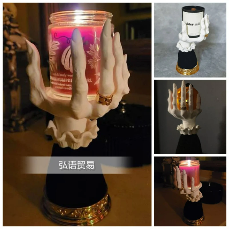 New Witch Hand Candlestick Resin Ornament Bone Knot Hand Tray Crafts Furniture Desk Decoration
New Witch Hand Candlestick Resin Ornament Bone Knot Hand Tray Crafts Furniture Desk Decoration