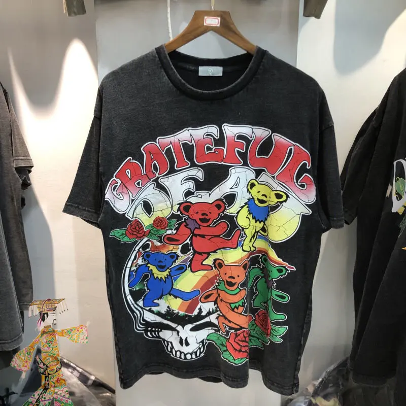 Футболки с коротким рукавом Hellstar, красочная футболка с принтом медведя, 1:1, парные Топы высшего качества с круглым вырезом, футболки, однодневная доставка
Футболки с коротким рукавом Hellstar, красочная футболка с принтом медведя, 1:1, парные Топы высшего качества с круглым вырезом, футболки, однодневная доставка