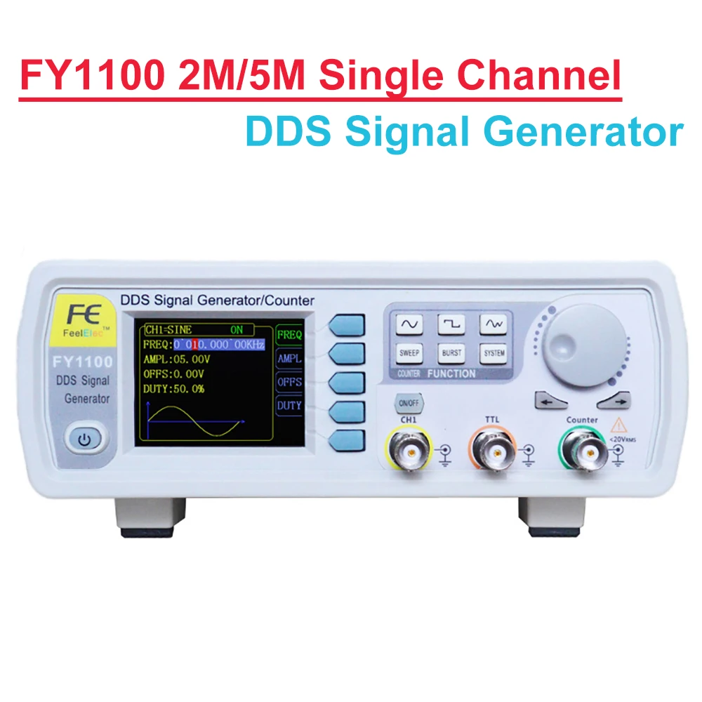 FY1100 2M/5M Single Channel DDS Function Signal Generator Frequency Meter/Counter/Signal Source/Pulse Triggered Output Function
FY1100 2M/5M Single Channel DDS Function Signal Generator Frequency Meter/Counter/Signal Source/Pulse Triggered Output Function