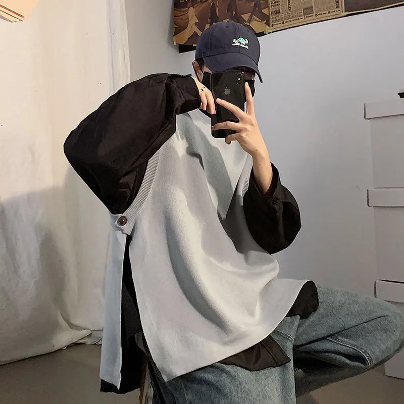 Designer Sweater Vests Men Button Side-slit Solid Loose Hipster Japanese Teenagers Retro Couple Knitted Males Outwear All-match
Designer Sweater Vests Men Button Side-slit Solid Loose Hipster Japanese Teenagers Retro Couple Knitted Males Outwear All-match