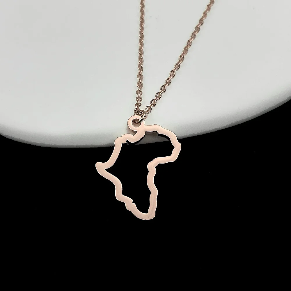 Stainless Steel Africa Map Necklace For Women Men Personality Pendant Fashion Upscale Silver/Rose Gold Necklace Beautiful Gift 
Stainless Steel Africa Map Necklace For Women Men Personality Pendant Fashion Upscale Silver/Rose Gold Necklace Beautiful Gift