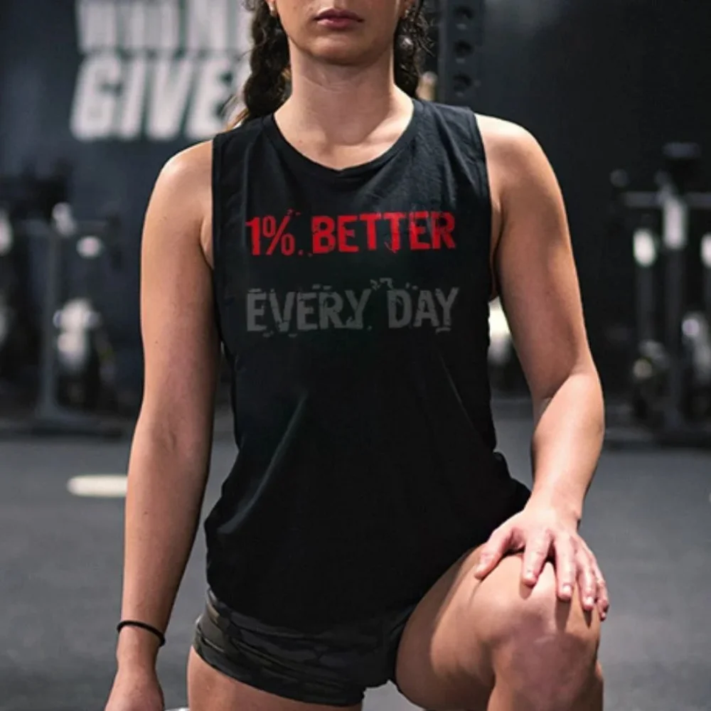 Rheaclots Women's 1% Better Every Day Printed Muscle Fitness Dumbbell Sports Vest Tank Top
Rheaclots Women's 1% Better Every Day Printed Muscle Fitness Dumbbell Sports Vest Tank Top