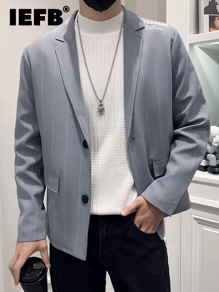 IEFB 2022 Autumn Stripe Embroidery Casual Men Suit Coat Striped Long Sleeve Male Jacket Temperament Korean Fashion 9A4918
IEFB 2022 Autumn Stripe Embroidery Casual Men Suit Coat Striped Long Sleeve Male Jacket Temperament Korean Fashion 9A4918