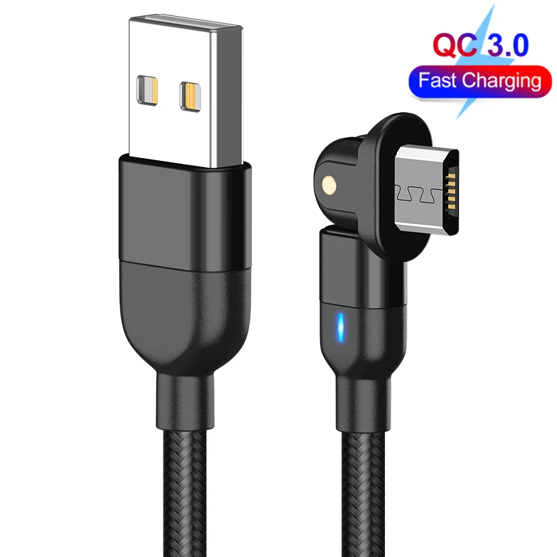180° Rotate Micro USB Cable 3A Fast Charging Cord For Xiaomi Redmi Samsung Huawei Data Cable Android Phone Micro-USB Cord
180° Rotate Micro USB Cable 3A Fast Charging Cord For Xiaomi Redmi Samsung Huawei Data Cable Android Phone Micro-USB Cord
