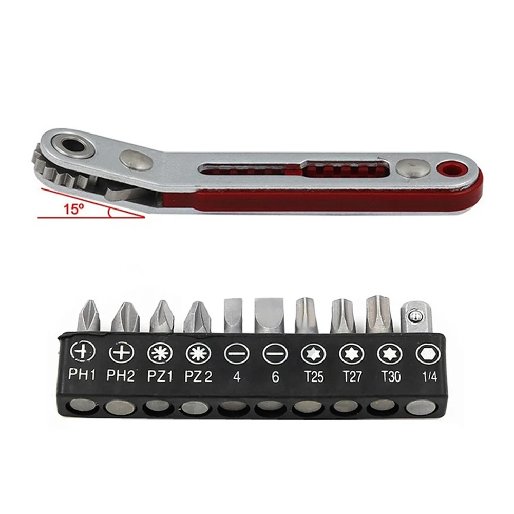 103mm Mini Ratchet Wrench Bidirectional Control Two-Way Elbow Head Ratchet Wrench With Screwdriver Bit Hand Tools
103mm Mini Ratchet Wrench Bidirectional Control Two-Way Elbow Head Ratchet Wrench With Screwdriver Bit Hand Tools