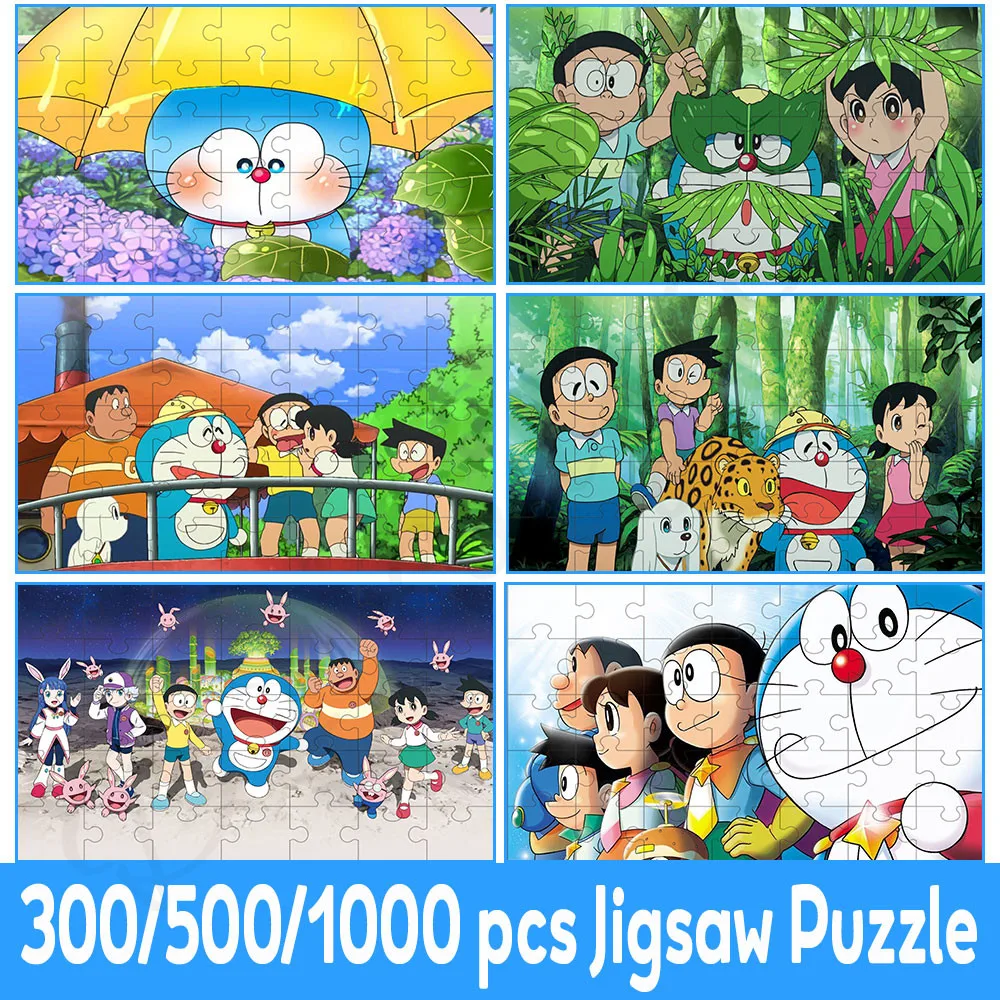 

Пазлы для детей Bandai, знаменитая анимация, Дораэмон, 35/300/500/1000 шт., пазл, мультяшная картина, бумажная головоломка, игрушки для детей