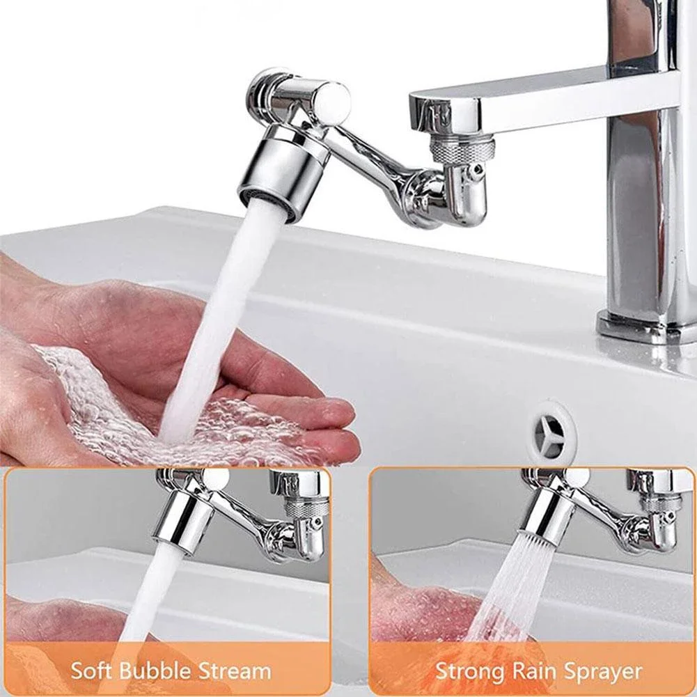 

Rotatable Multifunctional Extension Faucet Aerator 1080 Degree Swivel Robotic Arm Water Filter Sink Water Tap Bubbler Sink Fit