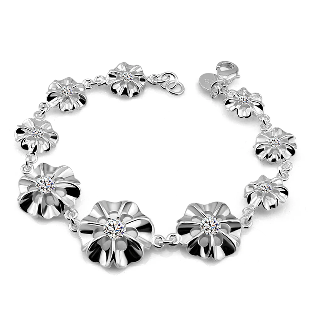 ziqiudie 925 Sterling Silver Rose Flower Bracelet set with diamond Korean version women's silver jewelry girlfriend lover's gift
ziqiudie 925 Sterling Silver Rose Flower Bracelet set with diamond Korean version women's silver jewelry girlfriend lover's gift