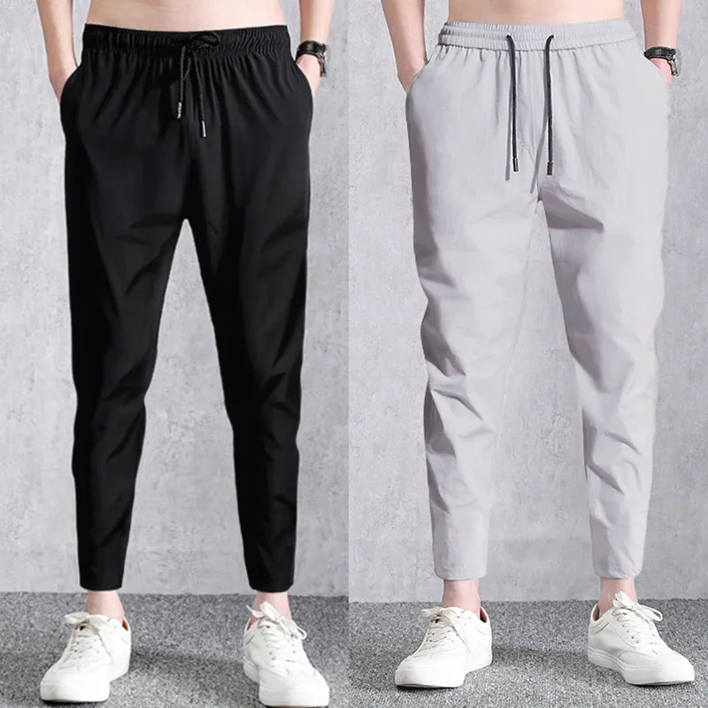 Summer Casual Jogger Pants Men's Cropped Trousers with Ice Silk Elastic Pencil Straight Pants Sports Quick-drying Pants
Summer Casual Jogger Pants Men's Cropped Trousers with Ice Silk Elastic Pencil Straight Pants Sports Quick-drying Pants