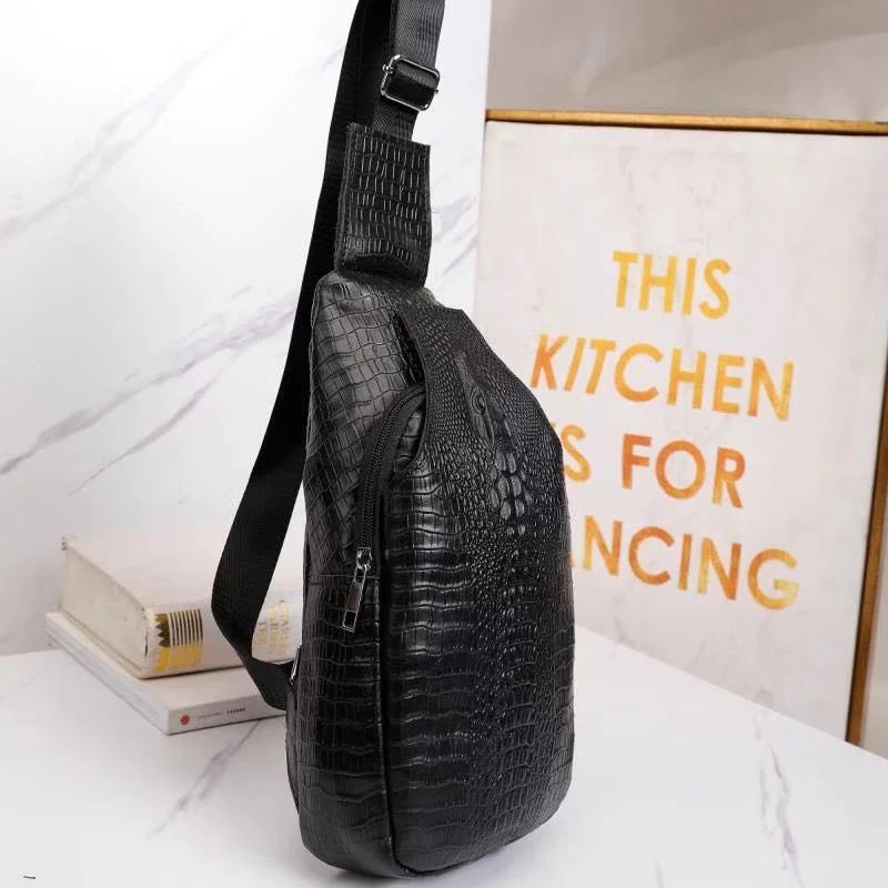 Cow Hide Genuine Leather Men Chest Bag Sling Backpack Bag Crocodile Pattern Men's Crossbody Bag Shoulder Bag
Cow Hide Genuine Leather Men Chest Bag Sling Backpack Bag Crocodile Pattern Men's Crossbody Bag Shoulder Bag