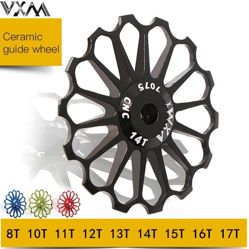 VXM Road Bike MTB Ceramic Bearing Rear Dial Guide Wheel 8-17T Teeth Aluminum Alloy Transmission Guide Wheel Accessories
VXM Road Bike MTB Ceramic Bearing Rear Dial Guide Wheel 8-17T Teeth Aluminum Alloy Transmission Guide Wheel Accessories