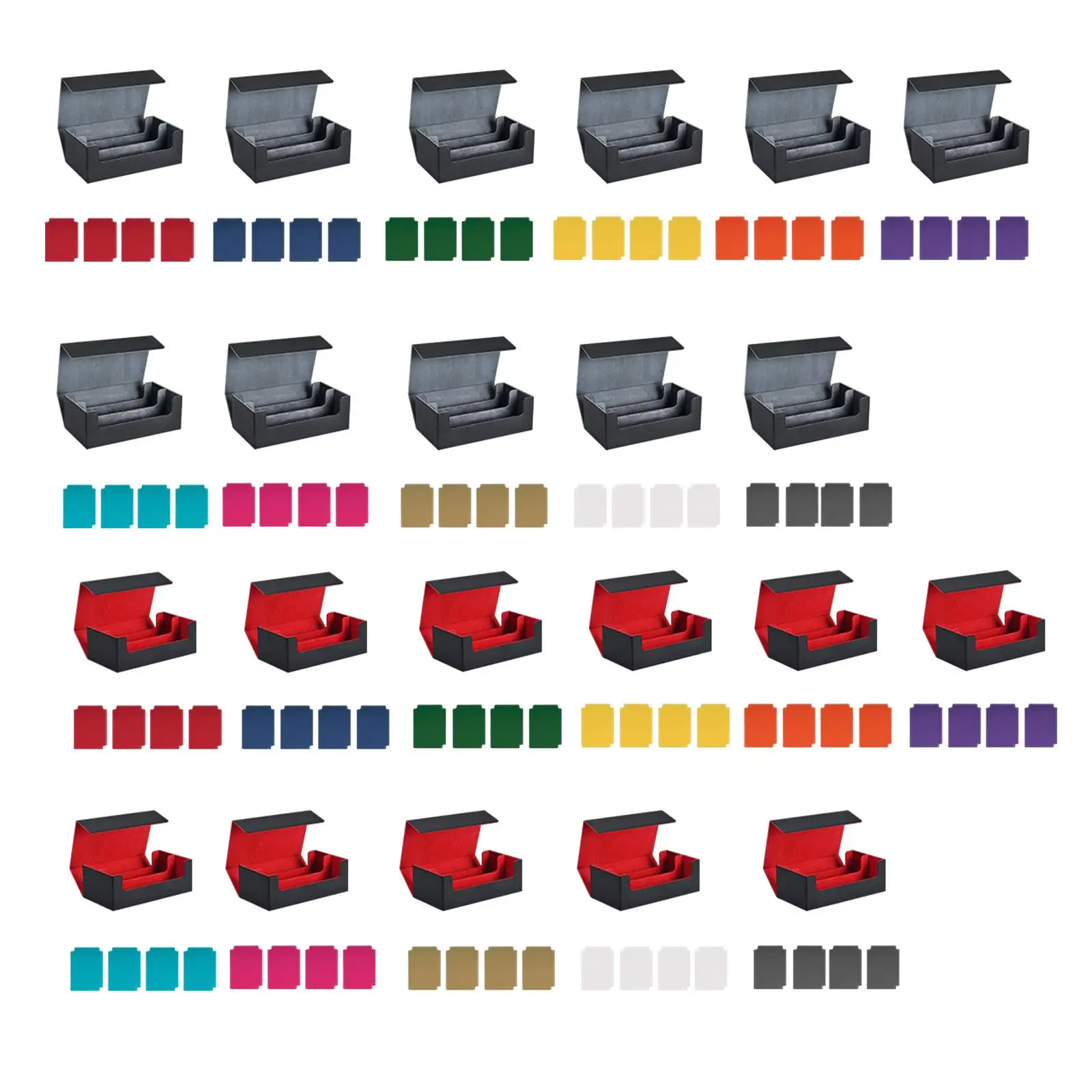 Trading Card Deck Box Container Premium Magnetics Closure PU Leather with 4 Card Dividers Game Card Storage Sleeved Cards Holder
Trading Card Deck Box Container Premium Magnetics Closure PU Leather with 4 Card Dividers Game Card Storage Sleeved Cards Holder