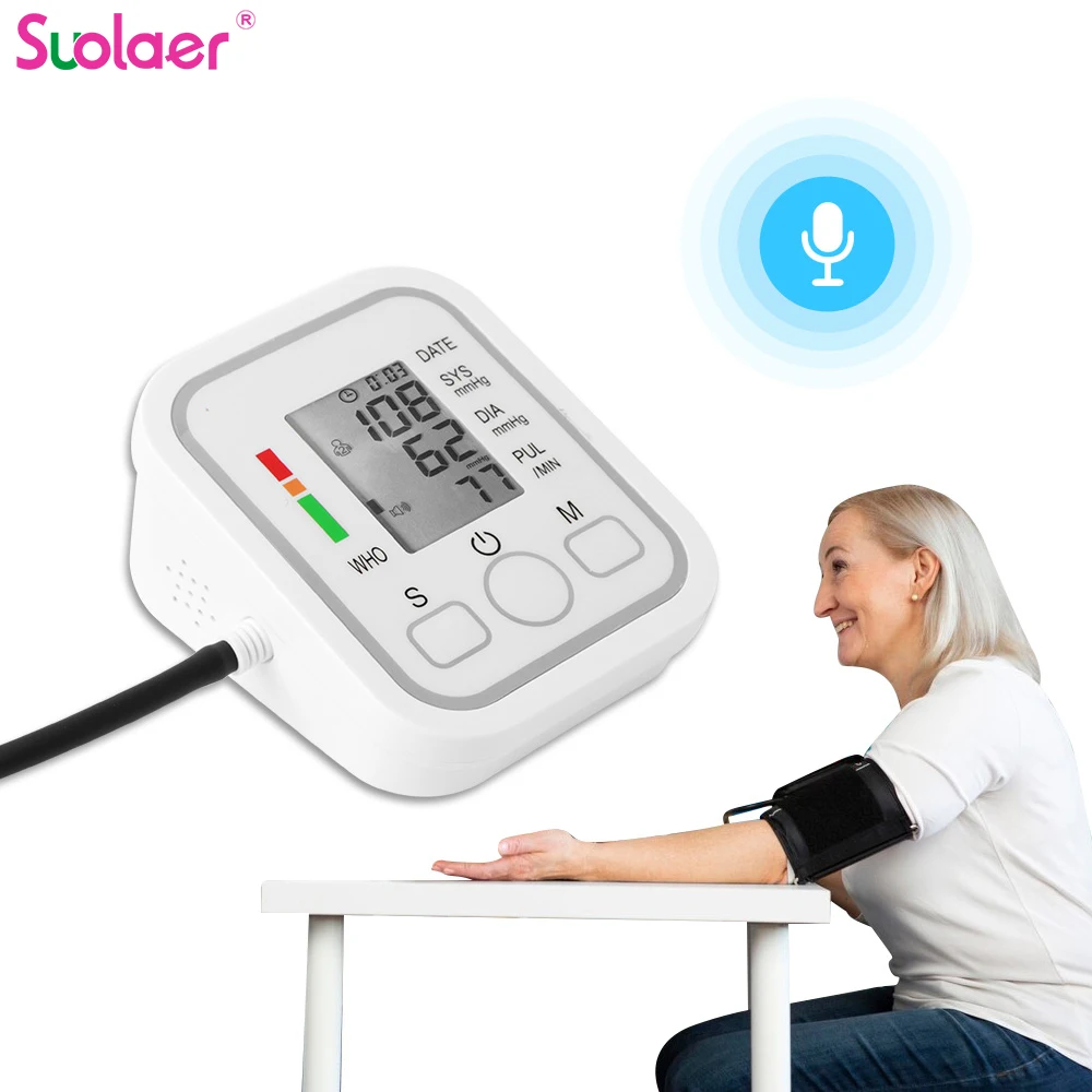 

SUOLAER Домашний медицинский цифровой ЖК-дисплей верхний монитор артериального давления на руку измеритель сердечного ритма тонометр для измерения автоматический