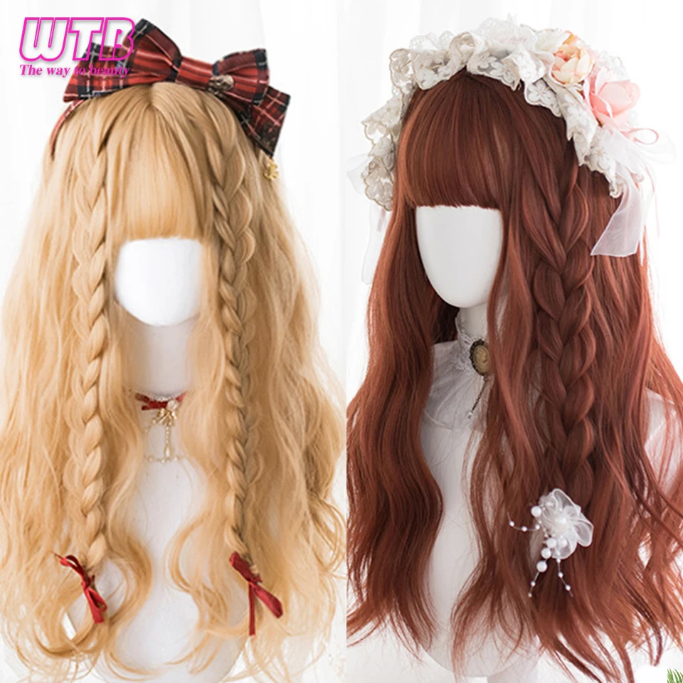 WTB Synthetic Cosplay Wig with Bangs Long Wavy Hair Heat Resistant Fiber Yellow Colorful Lolita Wig for Women
WTB Synthetic Cosplay Wig with Bangs Long Wavy Hair Heat Resistant Fiber Yellow Colorful Lolita Wig for Women