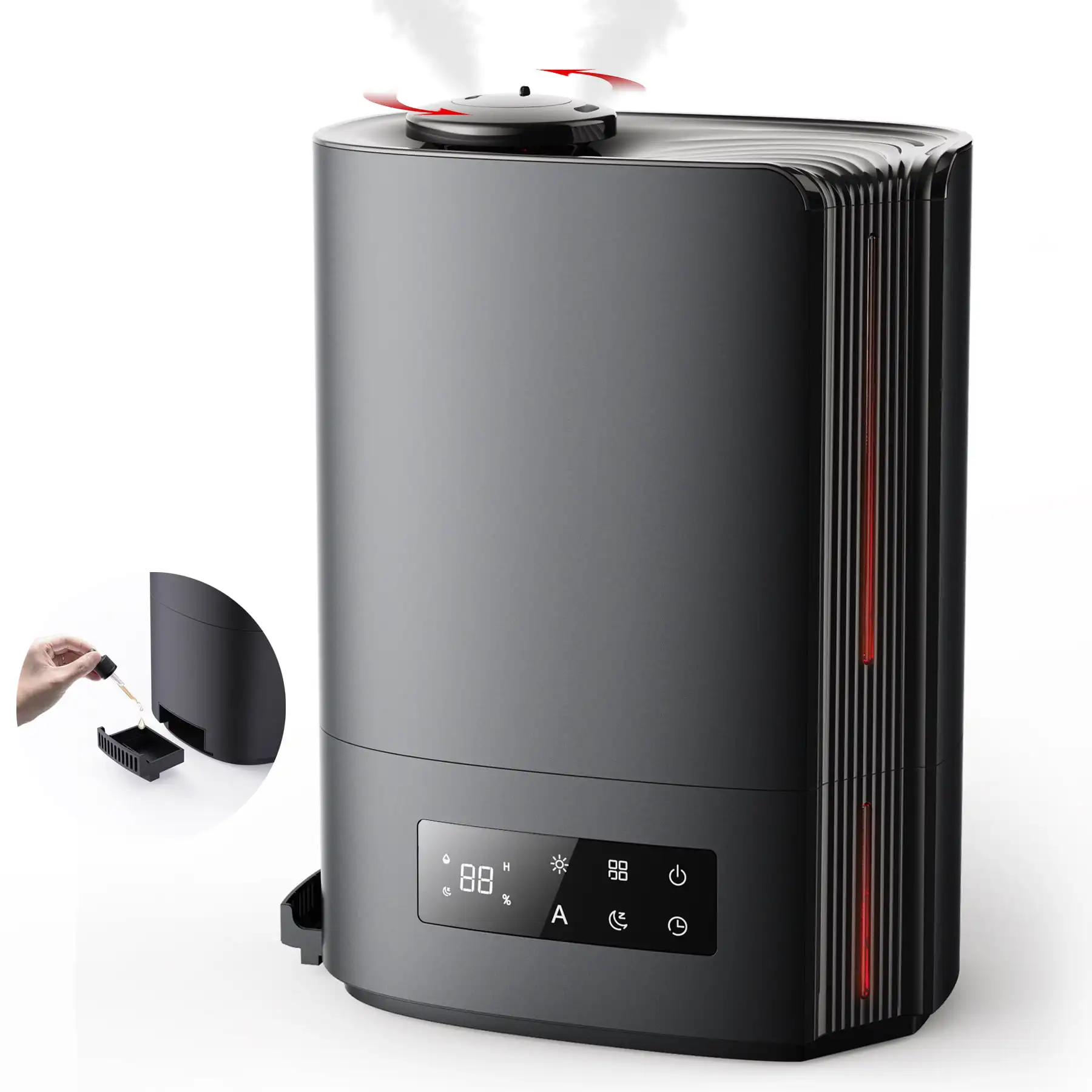 Top Fill 6L Large Humidifier for Home , Ultra Quiet Cool Mist Ultrasonic 360° Humidifiers with Humidistat and Timer
Top Fill 6L Large Humidifier for Home , Ultra Quiet Cool Mist Ultrasonic 360° Humidifiers with Humidistat and Timer