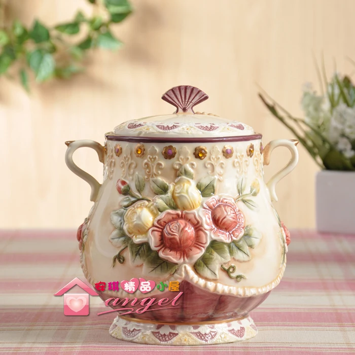 Creative Sculpture Ceramic Pink Rose Candy Storage Jar Home Decor Living Room Decoration Dried Fruit Jar Kitchen Food Container
Creative Sculpture Ceramic Pink Rose Candy Storage Jar Home Decor Living Room Decoration Dried Fruit Jar Kitchen Food Container
