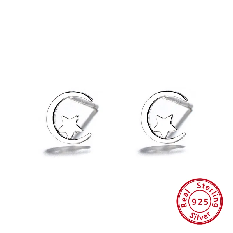 1 Pair Charm 925 Sterling Silver Ear Studs for Girl Fine Jewelry New Fashion Moon and Star Luxury Earrings Set
1 Pair Charm 925 Sterling Silver Ear Studs for Girl Fine Jewelry New Fashion Moon and Star Luxury Earrings Set