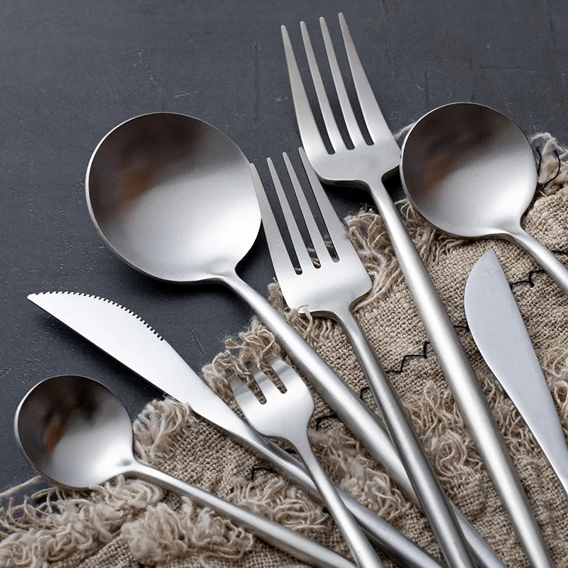 Stainless Steel Knife Fork Spoon Cutlery Set Thickened Steak Knife Fork Silverware Household Dinnerware Set
Stainless Steel Knife Fork Spoon Cutlery Set Thickened Steak Knife Fork Silverware Household Dinnerware Set