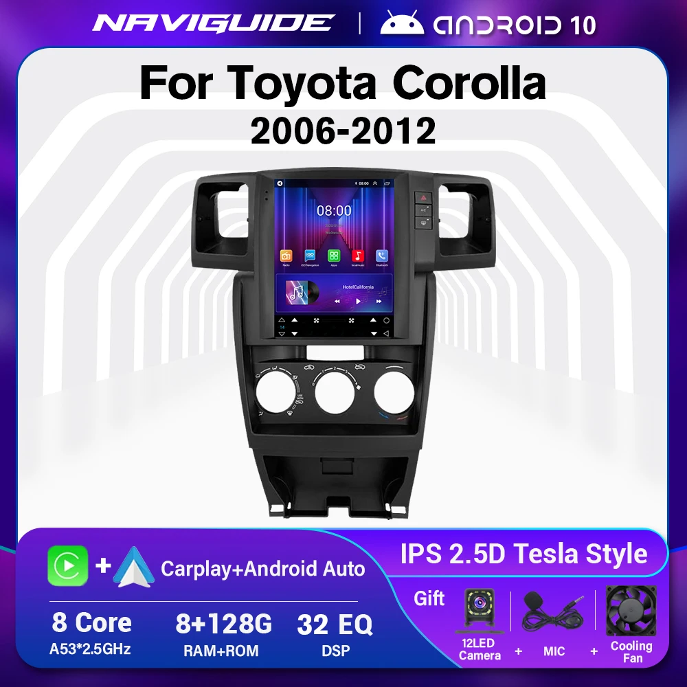 NAVIGUIDE Car Radio For Toyota Corolla 2006-2012 Multimedia Video Player GPS Navigation For Tesla Style Vertical Screen Headunit
NAVIGUIDE Car Radio For Toyota Corolla 2006-2012 Multimedia Video Player GPS Navigation For Tesla Style Vertical Screen Headunit