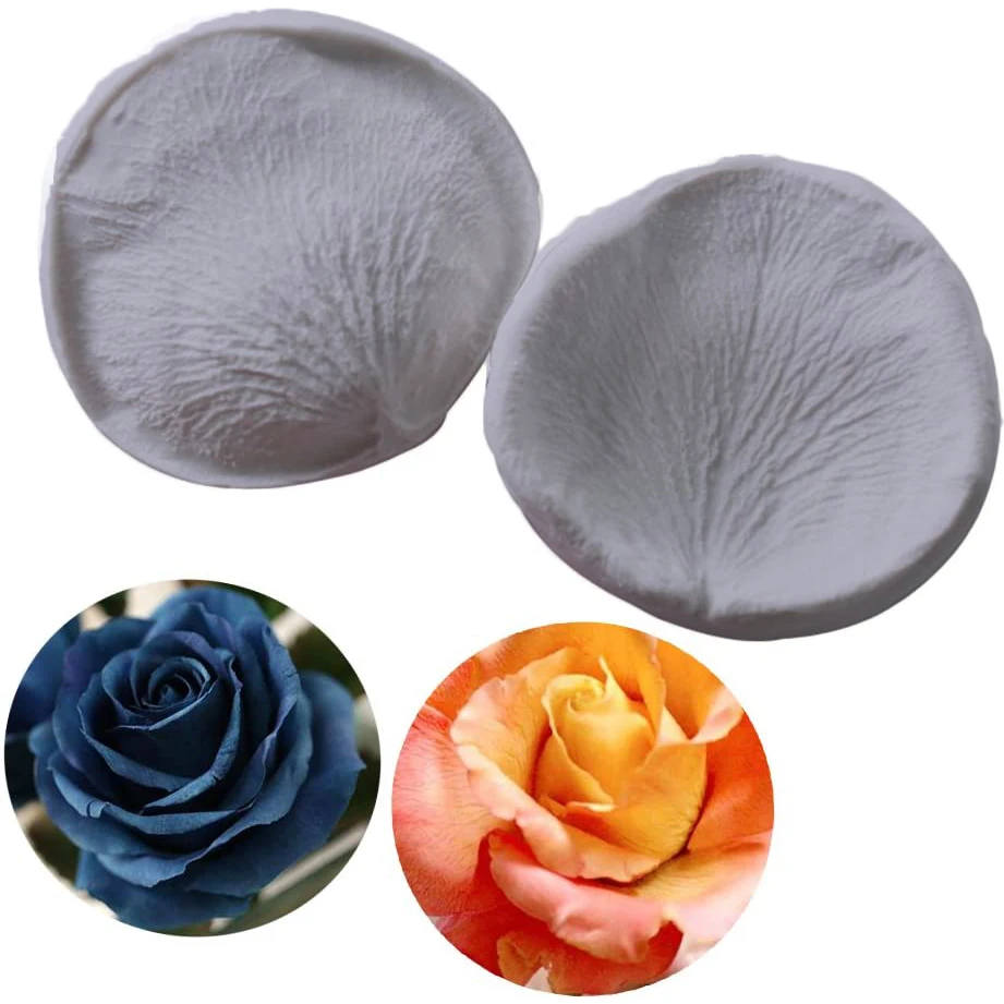 

3D Rose Petals Shape Silicone Fondant Mold Chocolate Molds Candy Molds Veining Petal Sugar Flower Making Tool