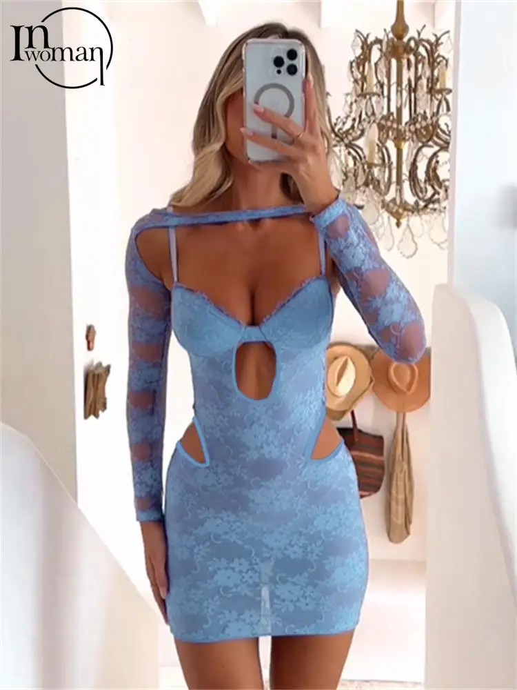 Inwoman Blue Sexy Hollow Out Lace Two Piece Skirt Set Beach Party For Women 2023 Fashion Backless Shawl And Camisole Mini Dress
Inwoman Blue Sexy Hollow Out Lace Two Piece Skirt Set Beach Party For Women 2023 Fashion Backless Shawl And Camisole Mini Dress
