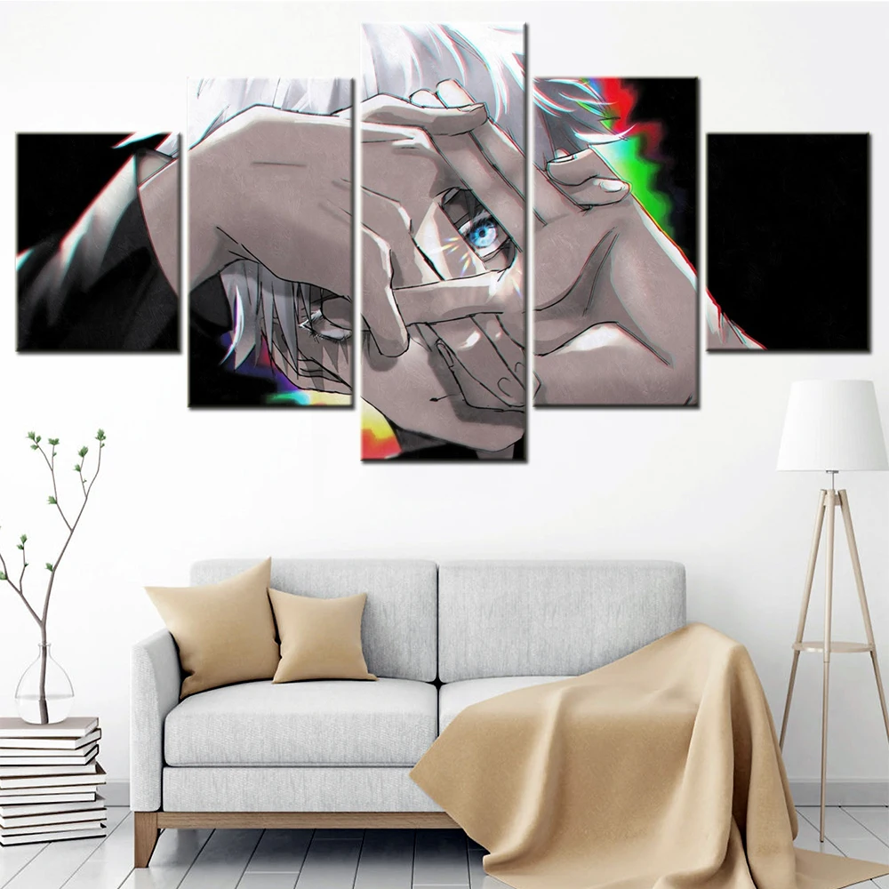 

Modular Pictures 5 Pieces HD Painting Japan Anime Jujutsu Kaisen Poster And Printings Canvas Art For Interior Home Decoration