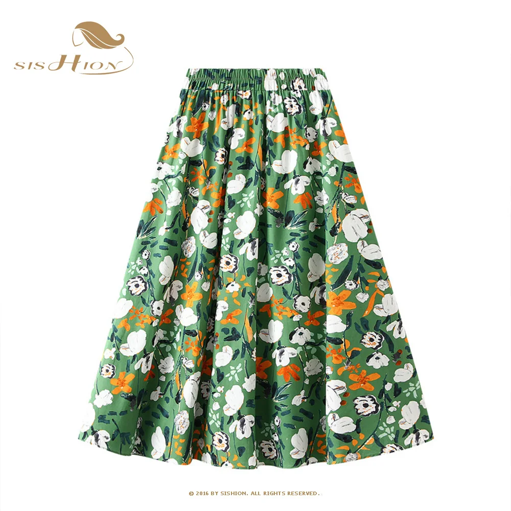 SISHION High Waist Oil Painting Green Floral A-line Skirt Female 2022 Summer Skirt Floral Long VD2949
SISHION High Waist Oil Painting Green Floral A-line Skirt Female 2022 Summer Skirt Floral Long VD2949