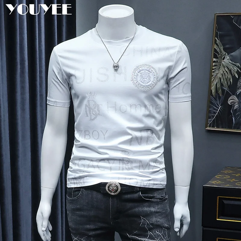 Short Sleeve T-shirt Men's Slim Embroidered Light Luxury 2023 New Trend Summer Round Neck Male Tees Top Man Wear Clothing M-4XL
Short Sleeve T-shirt Men's Slim Embroidered Light Luxury 2023 New Trend Summer Round Neck Male Tees Top Man Wear Clothing M-4XL